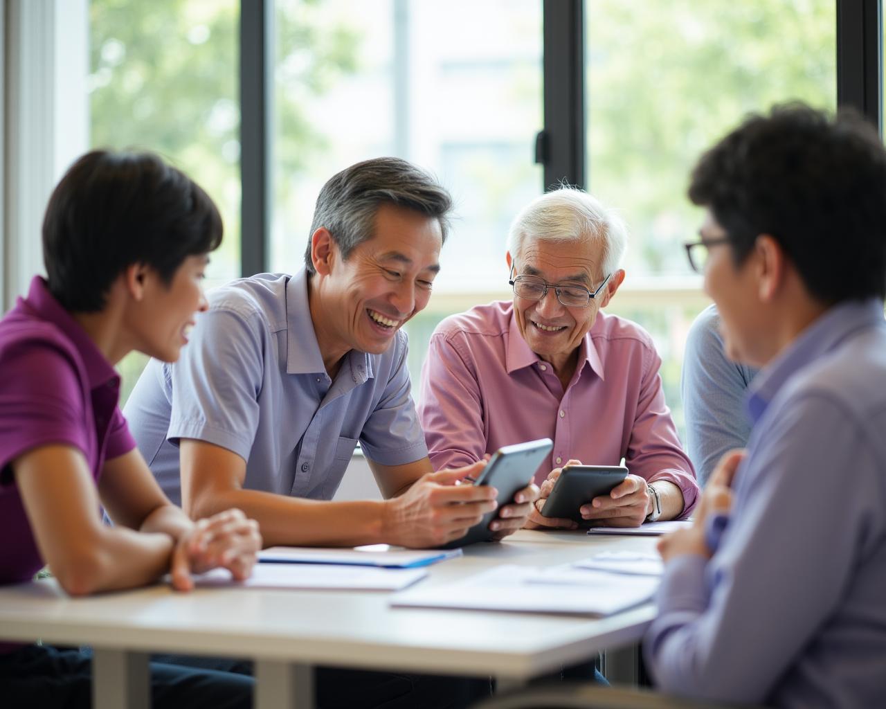 Diverse community members collaborating in Singapore